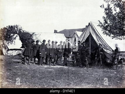 President Abraham Lincoln 1862. Battle-Field of Antietam.  Alexander Gardner Stock Photo