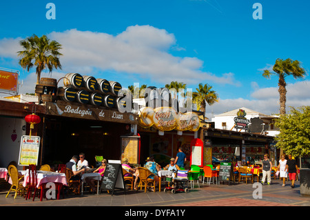 Avenida de las Playas main street, Puerto del Carmen, Lanzarote, Canary Islands, Spain, Europe Stock Photo