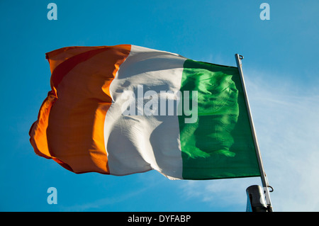 Irish tricolour national flag Stock Photo