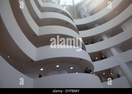 The interior of the Guggenheim Museum in New York which was designed by Frank Lloyd Wright Stock Photo