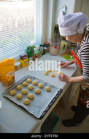 Making pulla, sweet rolls, home baking, Finland, Europe Stock Photo