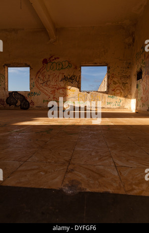 Deserted and abandoned leper sanatorium in Poris de Abona, Tenerife, canary Islands, Spain. Stock Photo