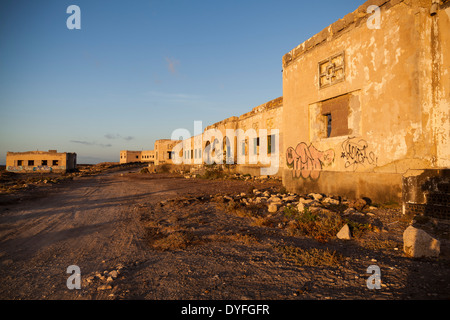 Deserted and abandoned leper sanatorium in Poris de Abona, Tenerife, canary Islands, Spain. Stock Photo