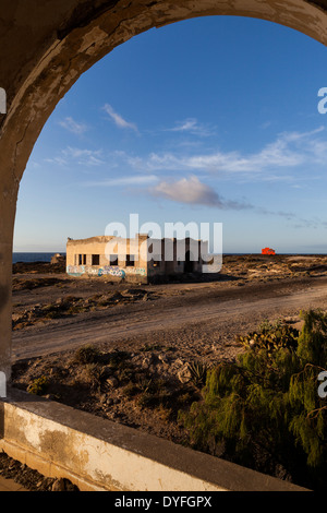 Deserted and abandoned leper sanatorium in Poris de Abona, Tenerife, canary Islands, Spain. Stock Photo