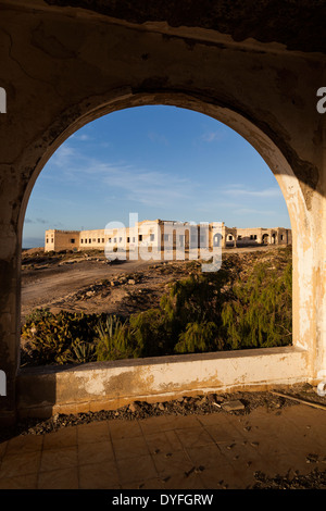 Deserted and abandoned leper sanatorium in Poris de Abona, Tenerife, canary Islands, Spain. Stock Photo