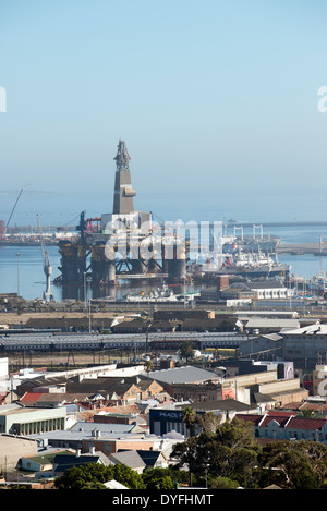 Oil rig support semi submersible vessel. Port of Cape Town South Africa Stock Photo