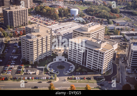 MCLEAN, VIRGINIA, USA - Aerial of Booz Allen Hamilton buildings at Tysons Corner, Fairfax County. Stock Photo