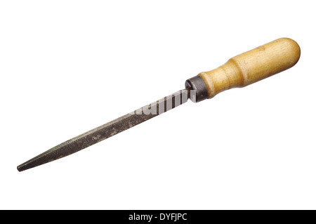 Old rasp tool isolated on white background Stock Photo