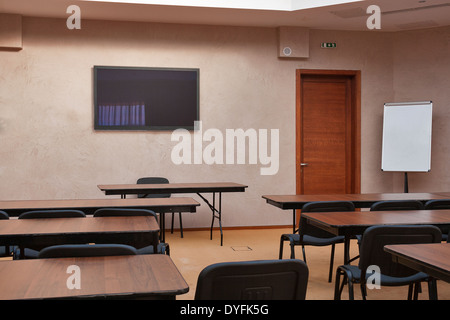 Empty classroom from rear view Stock Photo