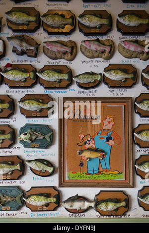 USA, Arkansas, Little Rock, Flying Fish seafood restaurant interior with singing bass fish Stock Photo