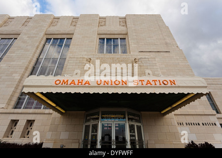 USA, Nebraska, Omaha, The Durham Museum, city museum in 1931 Union Railroad Station exterior Stock Photo