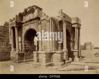 Ruins of Roman arch at Tébessa, Algeria, circa 1890 Stock Photo