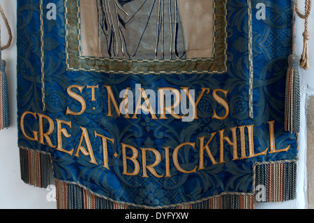 Mothers Union banner detail, St. Mary the Virgin Church, Great Brickhill, Buckinghamshire, England, UK Stock Photo