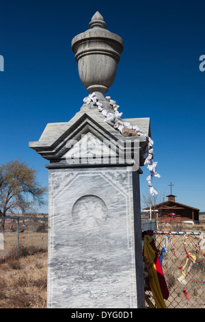 South Dakota, Wounded Knee Massacre National Historic Site, cemetery of over 250 Native Americans massacred on December 29, 1895 Stock Photo