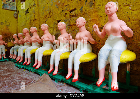 India, West Bengal, Kolkata, Calcutta, Kumartuli district, clay idols of Hindu gods and goddesses statue, Durga Puja festival Stock Photo