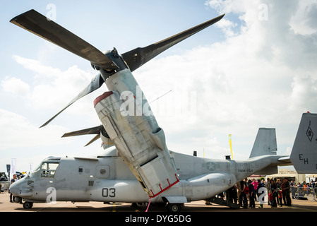 DH-46 Tiltrotor military aircraft from the 1950s at British airshow Stock Photo