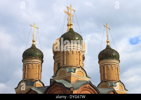 Domes of the Znamensky monastery in Moscow, Russia Stock Photo