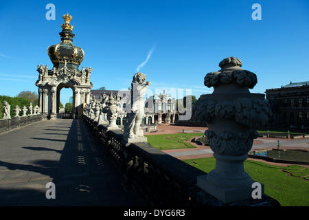 Dresden, Germany. 17th Apr, 2014. The Zwinger Palace in Dresden, Germany, 17 April 2014. Photo: ARNO BURGI/dpa/Alamy Live News Stock Photo