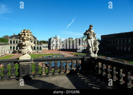 Dresden, Germany. 17th Apr, 2014. The Zwinger Palace in Dresden, Germany, 17 April 2014. Photo: ARNO BURGI/dpa/Alamy Live News Stock Photo