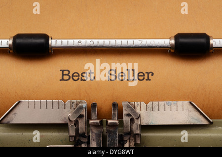 Best seller text on typewriter Stock Photo