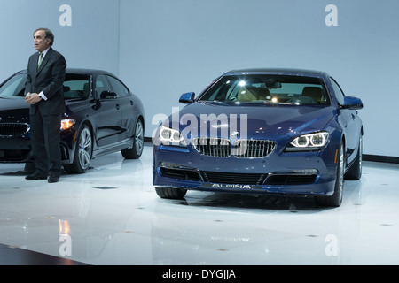 President and CEO BMW North America Ludwig Willisch speaks at unveiling edition 2015 BMW X4 series Stock Photo