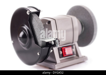 Bench grinder isolated on white background Stock Photo