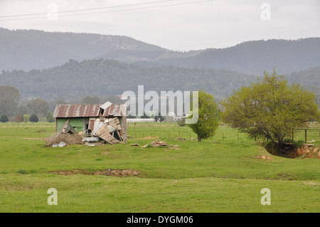 Abandoned cottage in cattle country Myrtleford, Victoria, Australia Stock Photo