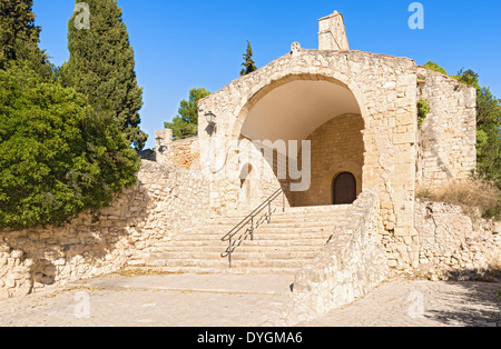 Castellet Castle near Foix dam at Barcelona, Spain Stock Photo