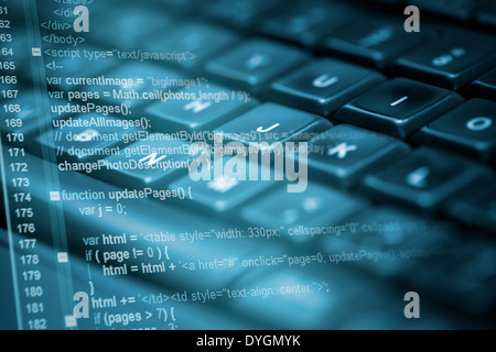 Program code and computer keyboard Stock Photo