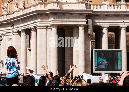 sunday Angelus made by Pope Francis in Vatican City Stock Photo
