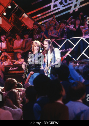 STATUS QUO  UK rock group with Rick Parfitt at left and Francis Rossi about 1978 Stock Photo