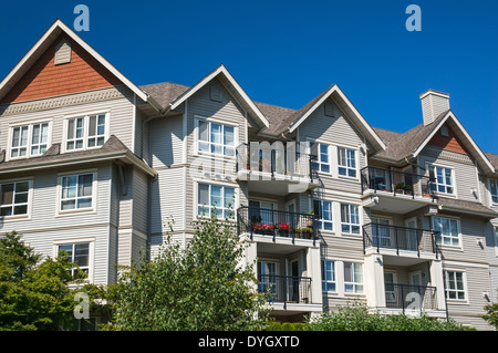Modern apartment buildings in Richmond, British Columbia, Canada. Stock Photo