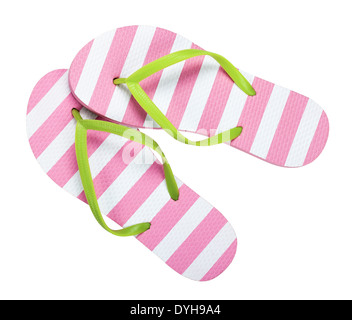 Flip flops isolated on white background. Top view Stock Photo