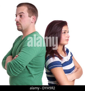 couple sulking after fight Stock Photo