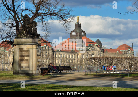 Bruehlscher Garden In The Old Town Of Dresden With The