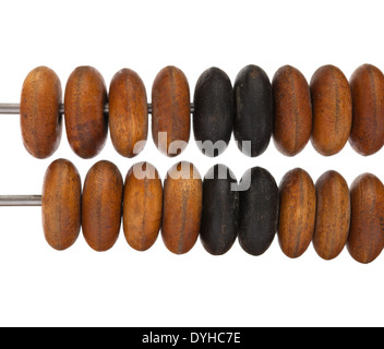 antique wooden abacus isolated on white Stock Photo