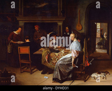 Jan Steen The Card Players Stock Photo