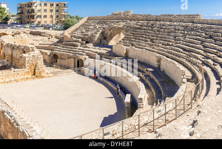 Tarragona, Spain - October 5, 2013: View at Roman Amphitheatre in Tarragona Spain.It is UNESCO World Heritage site. Stock Photo