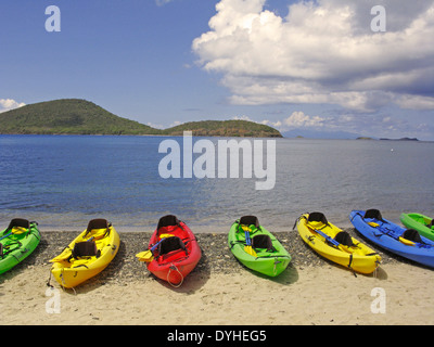 Isla Culebra Puerto Rico USA territory kayaks on Tamarindo Beach Stock Photo