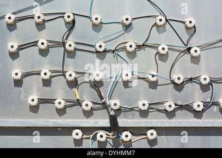 Back Side of Light Panel with Electrical Connectors Stock Photo