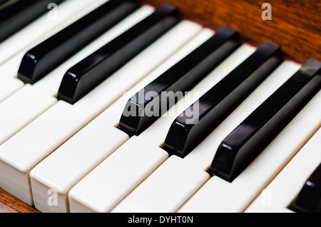 Piano keys (shallow depth of field). Close-up. Stock Photo