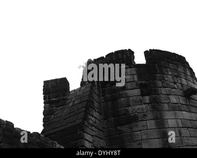 Partial view of historic medieval Durham Tower set in Town Wall, Newcastle upon Tyne, England, UK Stock Photo