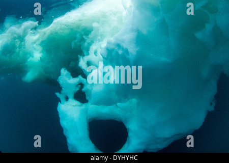 Canada, Nunavut Territory, Vansittart Island, Underwater view of melting sea ice along Frozen Strait Stock Photo