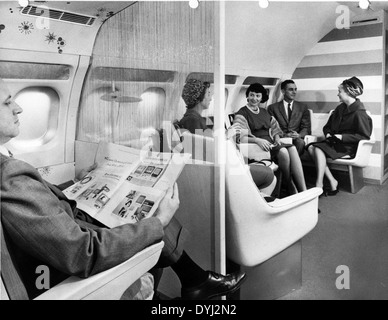 Convair 880 mock-up interior Stock Photo