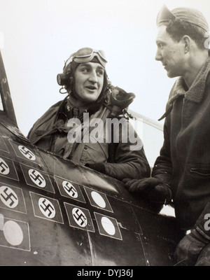 Francis S. Gabreski in Republic P-47 Stock Photo