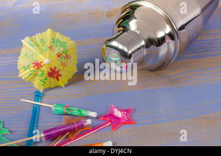 Cocktail shaker and an assortment of decorative accessories