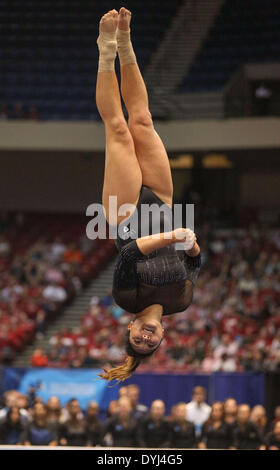 Birmingham, AL, USAA. 18th Apr, 2014. April 18, 2014: UCLA's Sydney Sawa performs on the floor during the 2014 NCAA Women's Gymnastics National Championship at the Birmingham Jefferson Convention Complex in Birmingham, AL. Kyle Okita/CSM/Alamy Live News Stock Photo