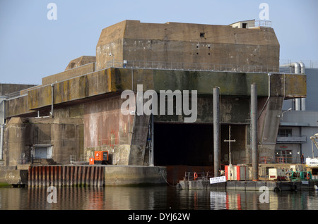 WW2: remains of the German Atlantic wall in Brittany. The U-boot base in Lorient. Stock Photo