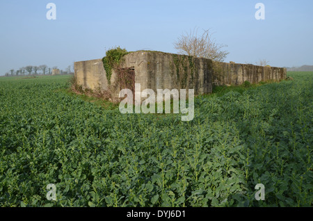 WW2: remains of the German Atlantic wall in Brittany. Bunker next to the Lann Bihoué air base in Lorient. Stock Photo