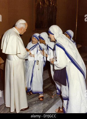 John Paul II and Mother Teresa of Calcutta Stock Photo